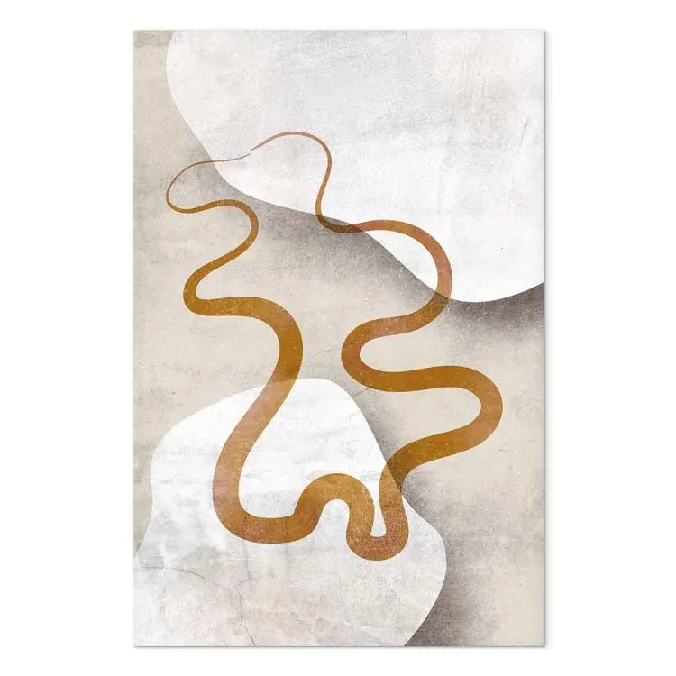 Bande orange - abstraction en deux vagues marron