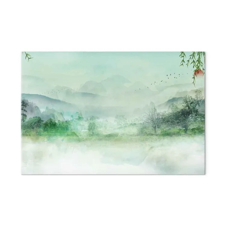 Terre brumeuse - paysage vert avec vue sur forêt et montagnes
