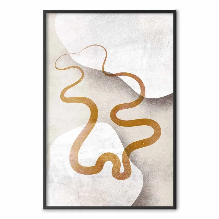 Ruban ondulé - forme orange sur fond blanc et beige