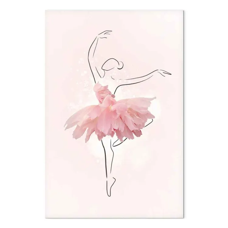 Ballerine (1 partie) - lineart d'une femme en robe rose à fleurs