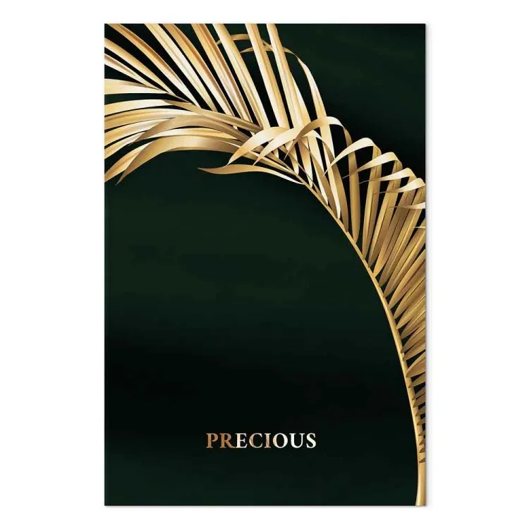 Feuille dorée de palmier (1 partie) - paysage exotique sur fond sombre