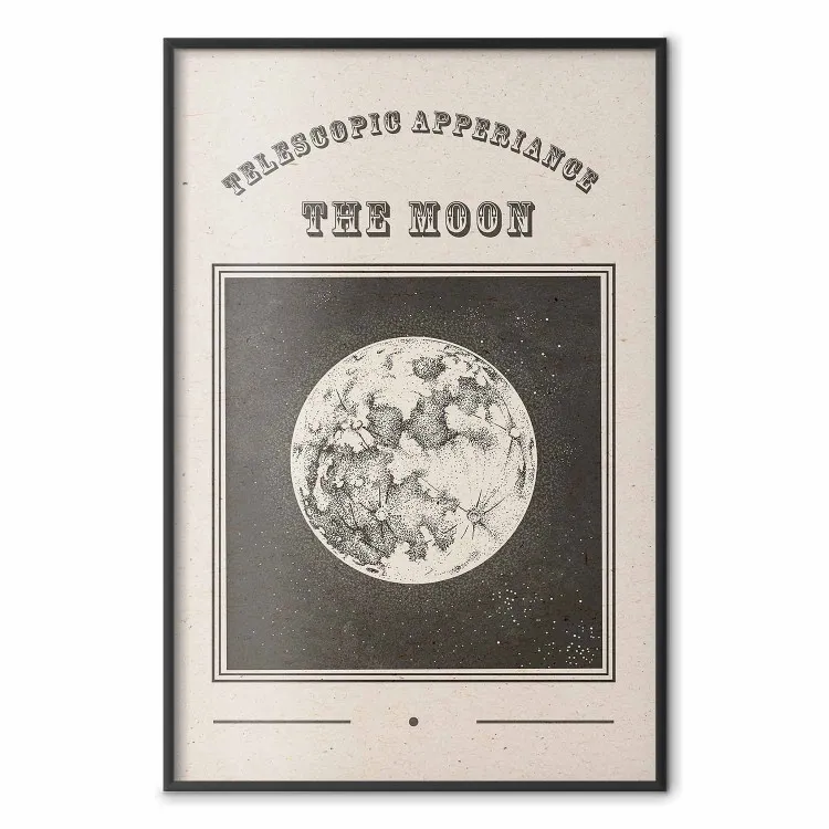 Vue lunaire - illustration stylisée d'une ancienne gravure d'un album