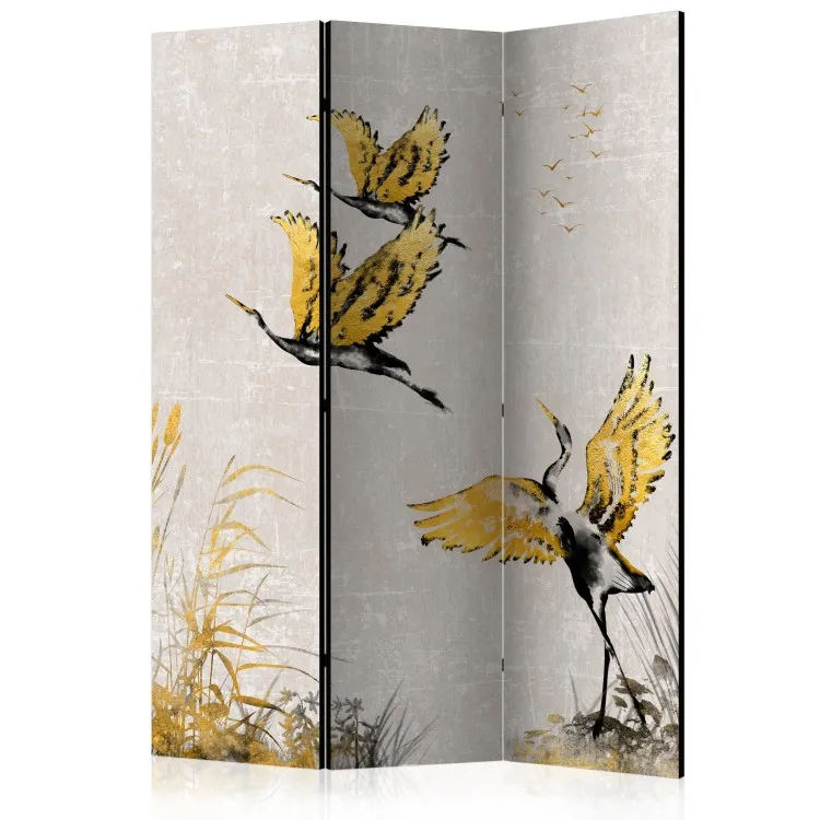 Geese at Sunset - Birds Painted With Gold and Ink