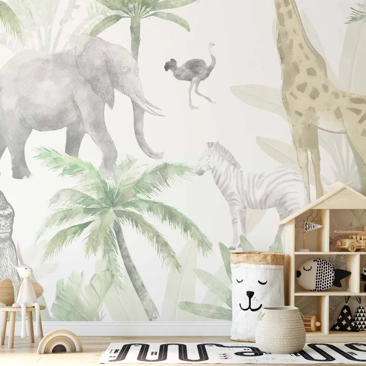 Tropical Safari - Wild Animals in Pastel Colors
