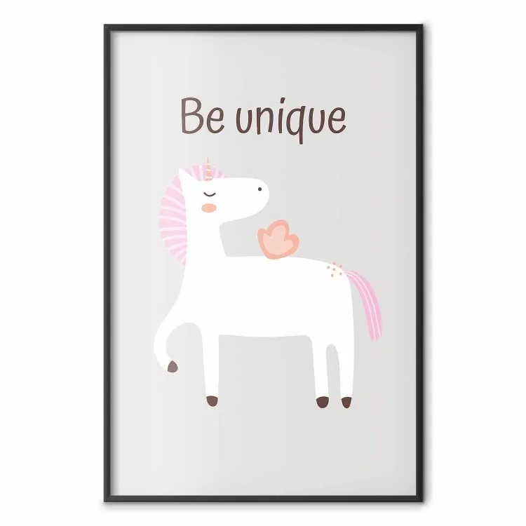 Sois unique - licorne joyeuse, slogan pour enfants