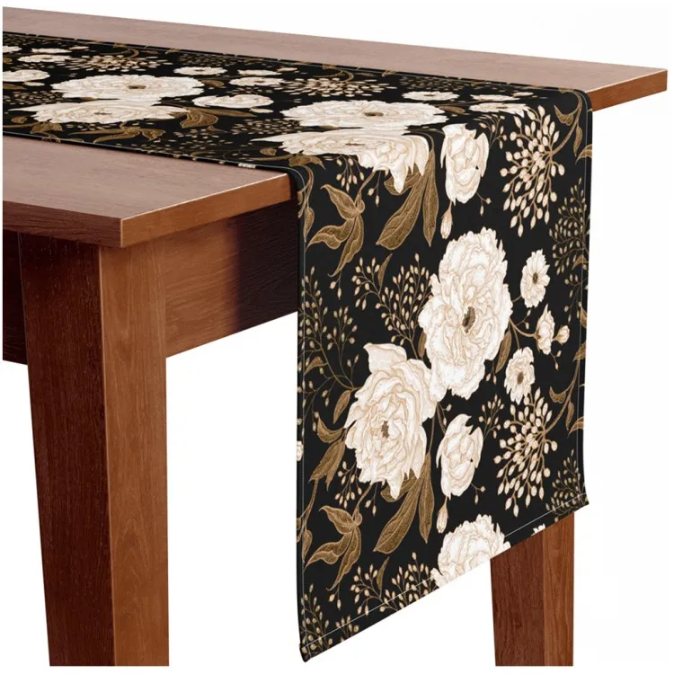 Élégance florale - motif végétal sur fond sombre