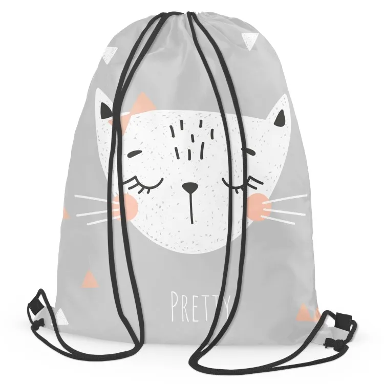 Belle chat - composition blanc-gris avec inscription