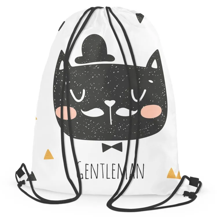 Dandy félin avec melon - illustration scandi avec inscription