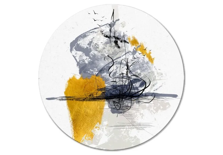 Paysage fou - abstraction noir-blanc avec or