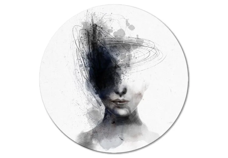 Moitié visage - portrait abstrait noir-blanc de femme