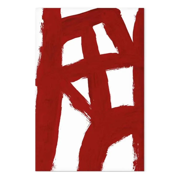 Composition abstraite (1 partie) - motif géométrique rouge