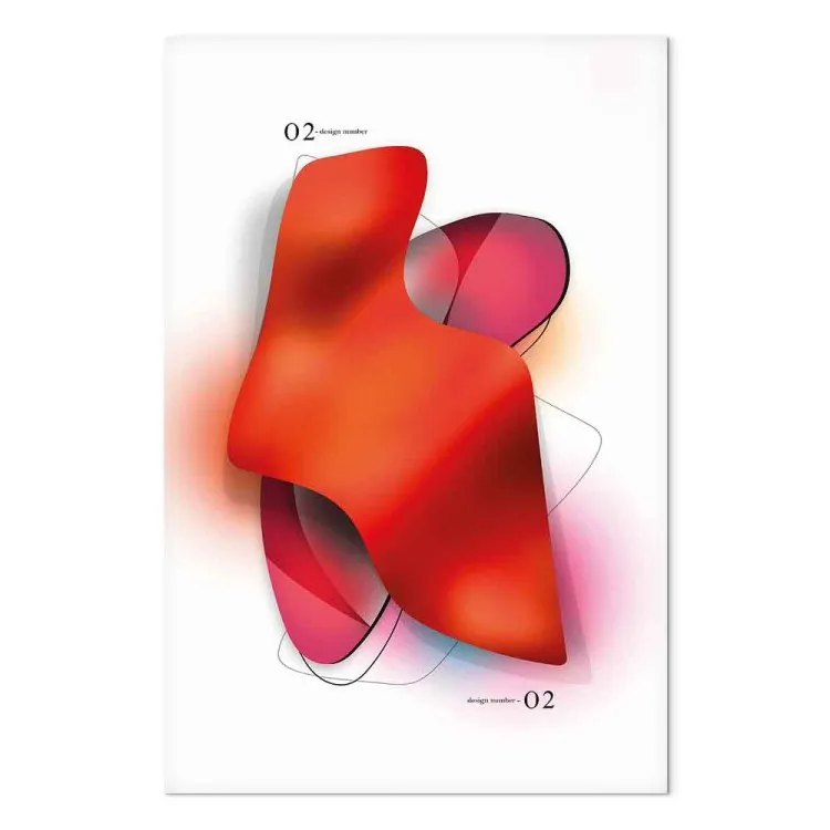 Abstraction néon (1 partie) - formes dans nuances de rouge