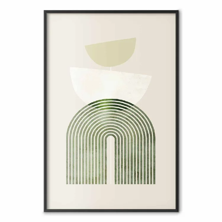 Abstraction - formes arrondies dans des tons clairs sur fond beige