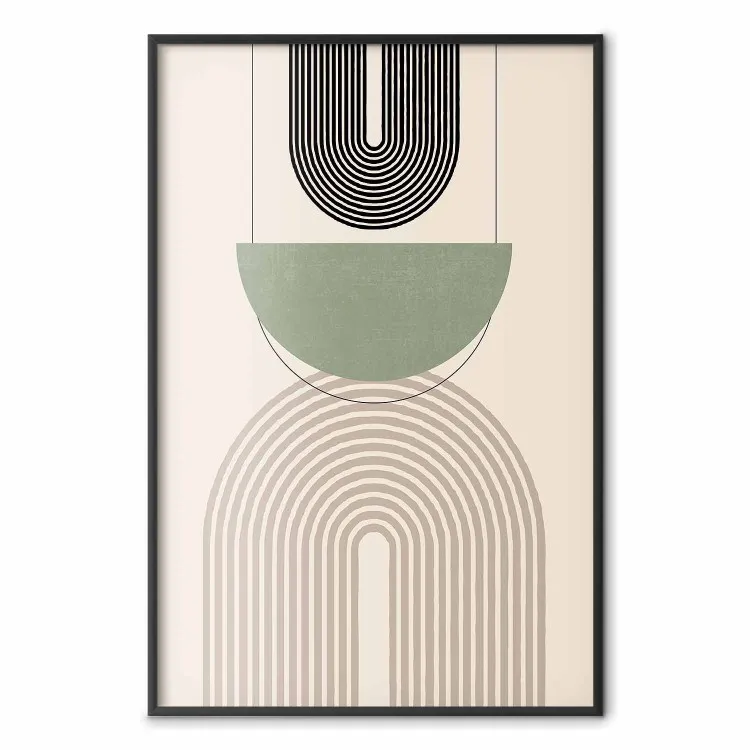 Abstraction - formes géométriques - noir, brun et vert