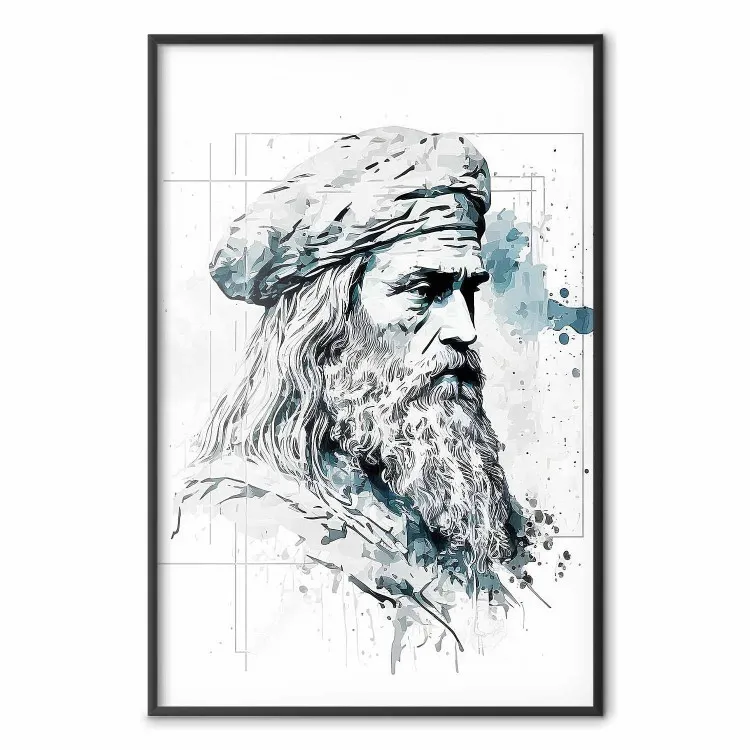 Da Vinci - portrait en noir et blanc par IA