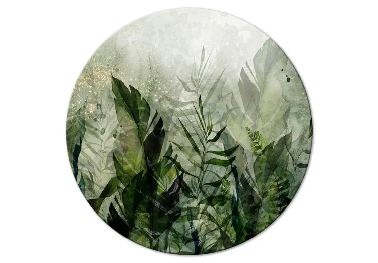 Plantes tropicales - jungle dans la rosée matinale aux tons verts