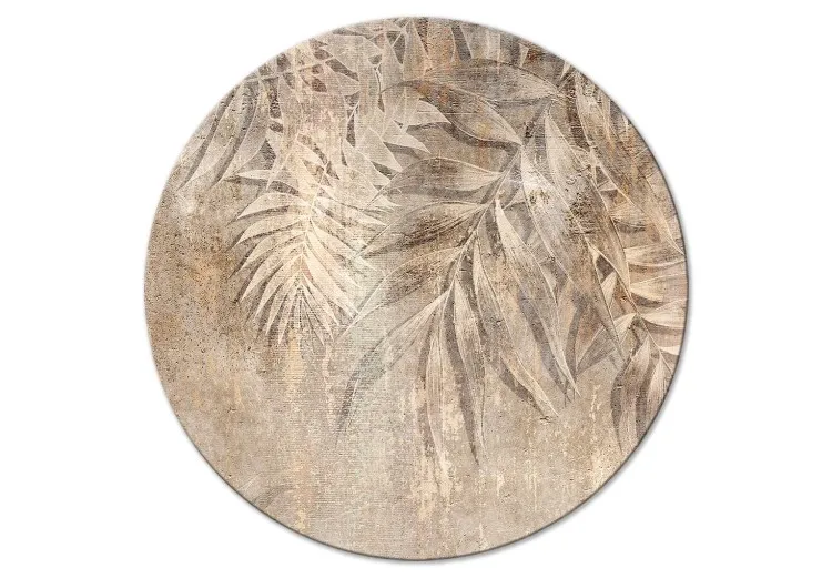Croquis de palmier - composition brune avec de grandes feuilles