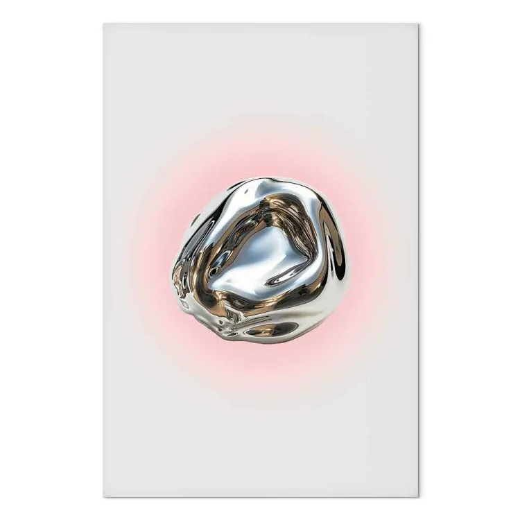 Forme argentée - sphère brillante sur fond clair