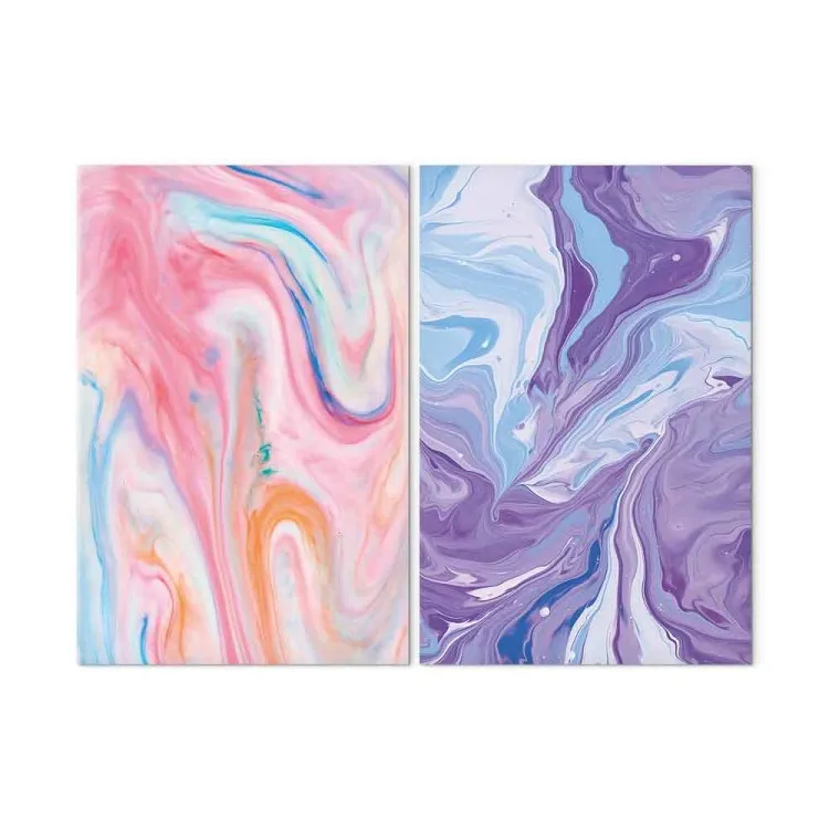 Ruisseaux colorés - formes pastel avec nuances de bleu