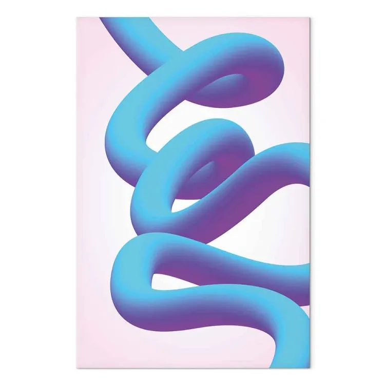 Formation abstraite - ligne sinueuse bleue et violette sur fond pastel