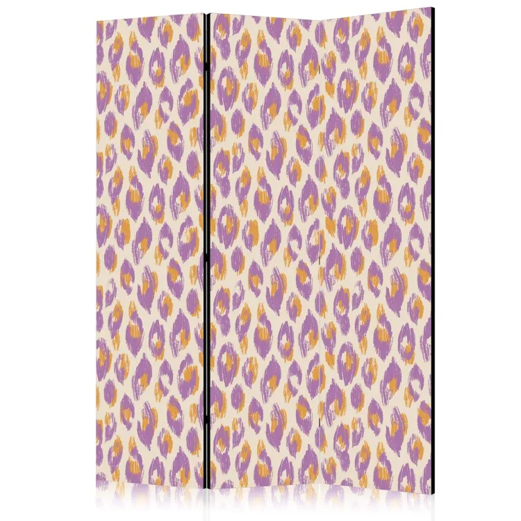 Taches animales - motif jaune et violet sur fond clair