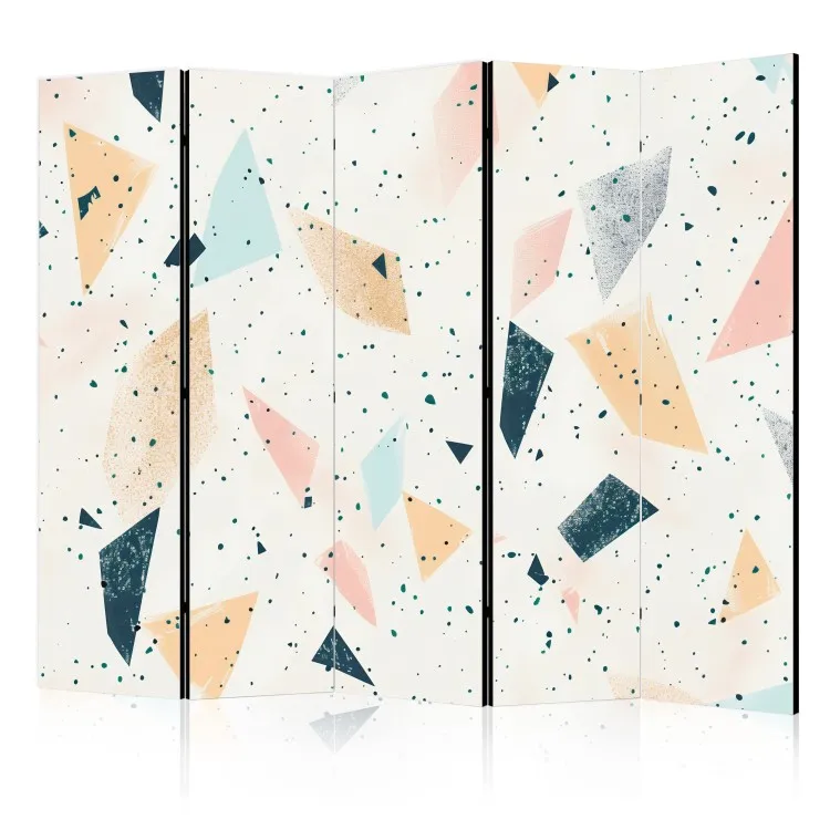 Terrazzo abstrait - motif géométrique avec des éléments multicolores