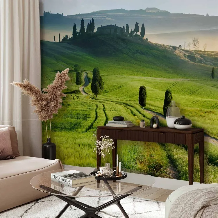 Toscane italienne - paysage de village avec des arbres