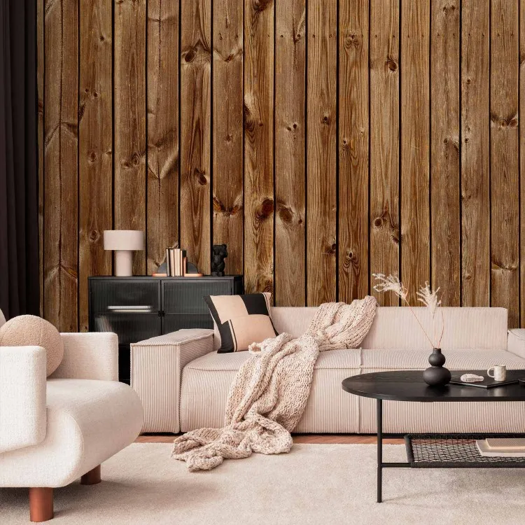 Élégance en pin - fond clair avec texture de planches de bois brun