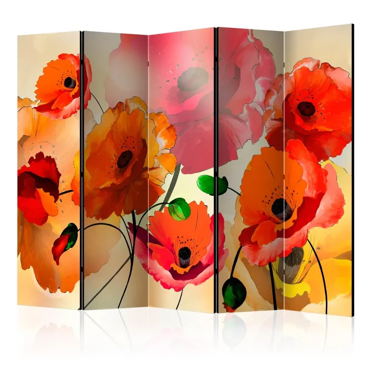 Coquelicots velours II - coquelicots orange et rouge artistiques