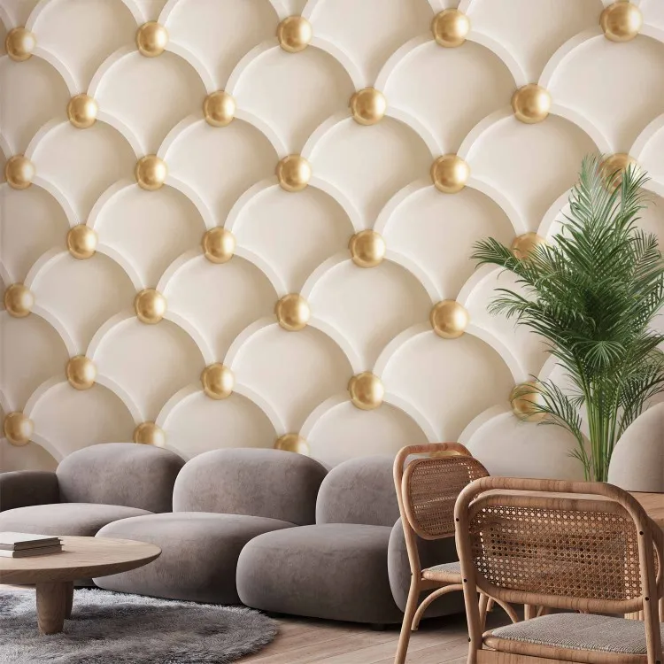 Harmonie parfaite - motif de broderie matelassée beige